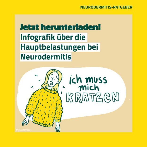 Instagram-Post: Infografik zu den Hauptbelastungen der Neurodermitis