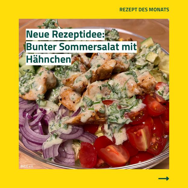 Instagram-Post: Bunter Sommersalat mit Hähnchen
