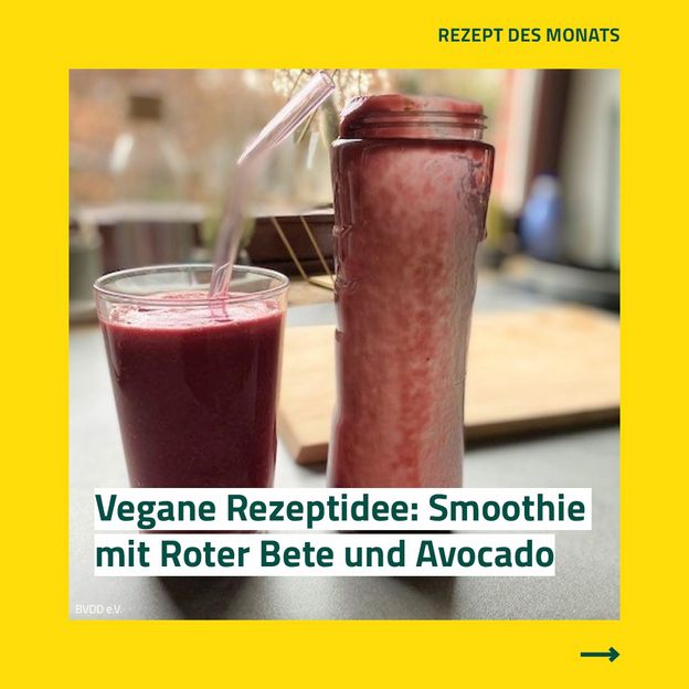 Instagram-Post: Veganer Smoothie mit Roter Bete und Avocado